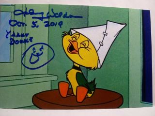Jimmy Weldon Authentic Hand Signed 4x6 Photo - Voice Of Yakky Doodle - Rare