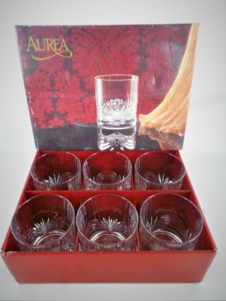 Aurea By Rcr Royal Crystal Rock Set Of 6 Double Old - Fashioned Tumblers 343624