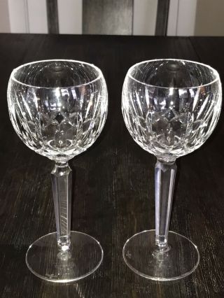 Waterford Crystal Kildare Wine Hock Glasses Goblets Set Of 2