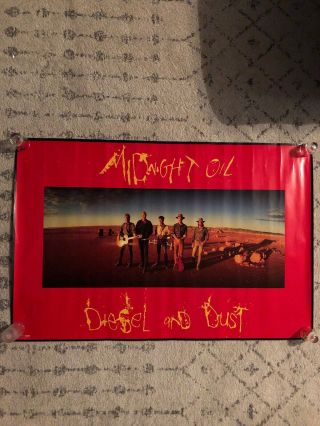 Vintage Midnight Oil Rock Band Poster 1989 Diesel And Dust Album Large 36” X 24”