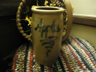 Vintage B.  Stebner,  Hartville,  Oh.  Apples Crock Stoneware Pottery Canning Jar