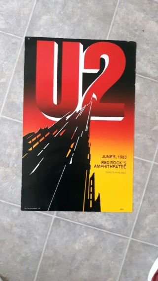 1983 U2 Red Rocks Concert Poster 13x20 "