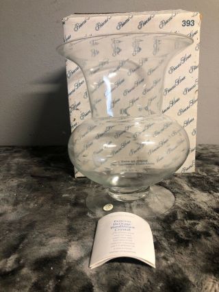 Nib Princess House Majestic Large Etched Flowers Clear Glass Vase | 12 " Tall