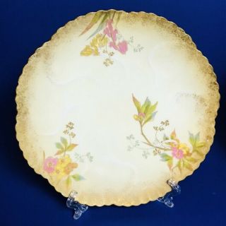 Set Of 3 Antique M Redon Limoges Hand Painted Porcelain Plates 9” 1890s,  Marked 6