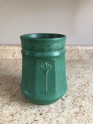 Zanesville Stoneware Pottery Matte Green Vase