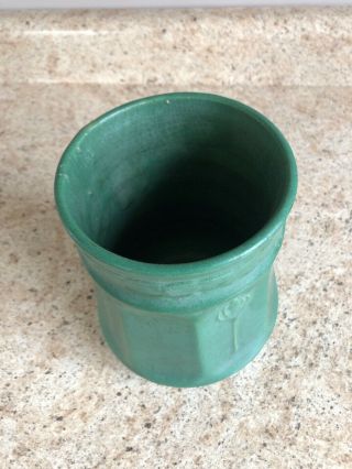Zanesville Stoneware Pottery Matte Green Vase 6