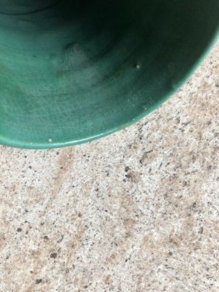Zanesville Stoneware Pottery Matte Green Vase 7