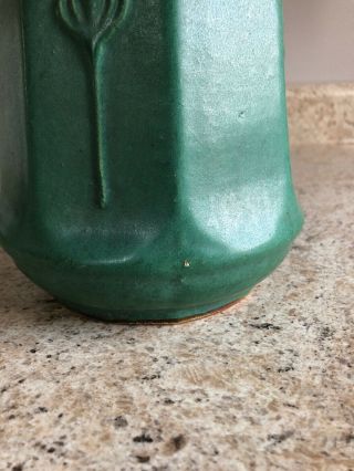 Zanesville Stoneware Pottery Matte Green Vase 8