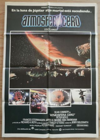 Outland Sean Connery Movie Poster Spain 1981 Atmosfera Cero Sci - Fi