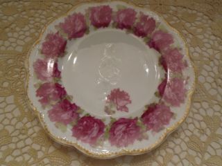 Haviland China Seven Inch Salad Plate - Red Dropped Rose Pattern
