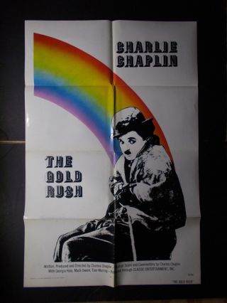 X The Gold Rush - Charlie Chaplin - - - Movie Poster - - 1 - Sheet - 27x41 " Vintage 73
