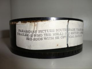 South Park " Who The Hell " 35mm Movie Trailer Film Collectible Scope 52sec