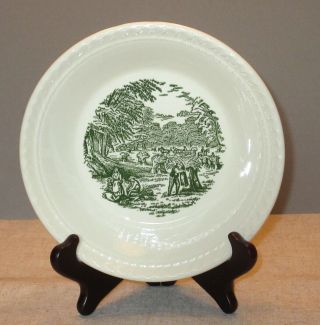 Royal China Currier And Ives Green Candy Bowl " F " Series
