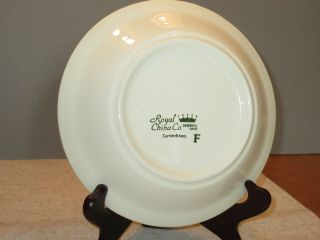 Royal China Currier and Ives GREEN candy Bowl 