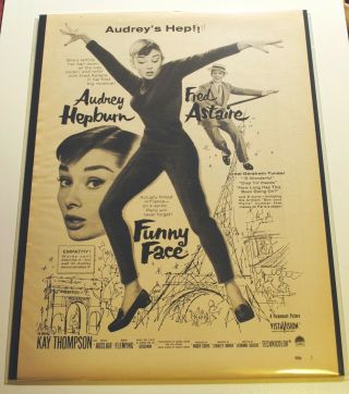 1957 Audrey Hepburn & Fred Astaire In Funny Face Vintage Print Ad