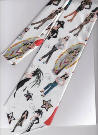 Cher Print Custom Made Satin Neck Tie