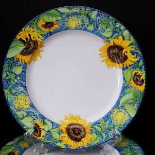 Van Gogh Sunflowers 2 Dinner Plates 10 7/8 Inch Heartland Gerald Patrick Japan