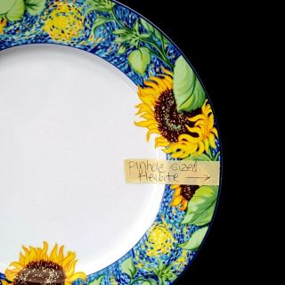 Van Gogh Sunflowers 2 Dinner Plates 10 7/8 inch Heartland Gerald Patrick Japan 6