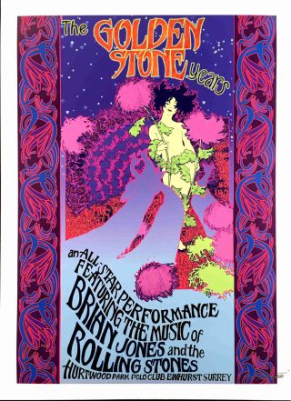 Brian Jones Poster The Golden Rolling Stone Years Hurtwood Park Polo Club Surrey