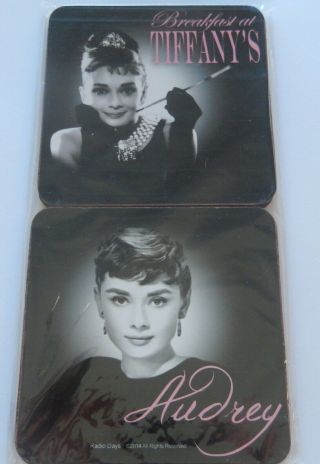 Audrey Hepburn Coasters - Set Of Four - 4 Different Pictures - Black White Pink