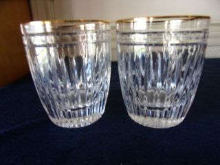 2 Waterford Marquis Hanover Gold Dof Double Old Fashion Glasses