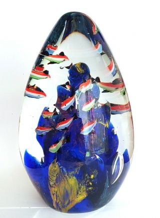 Huge Vintage Murano Art Glass Fish Aquarium Sculpture Paperweight 9 