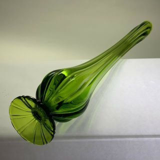 Beauty - 2 Foot 1969 Tall Mcm L.  E.  Smith 4703 Simplicity Green Swung Vase Base