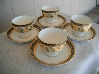 Wedgwood Set Of 4 India Pattern Cup & Saucer Set