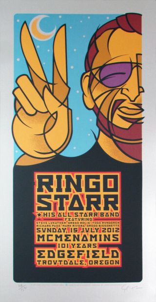 Ringo Starr & His All Starr Band Poster Signed Silkscreen Gary Houston