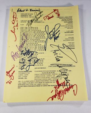 Rare One Life To Live Soap Tv Cast Autographed Script (12 Autographs)