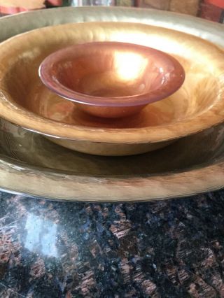 Southern Living At Home Luminous Nesting Bowls S/3,  Bronze/gold Holiday