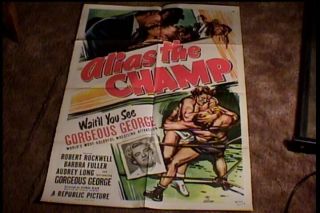 Alias The Champ 1949 Orig Movie Poster Gorgeous George Wrestling