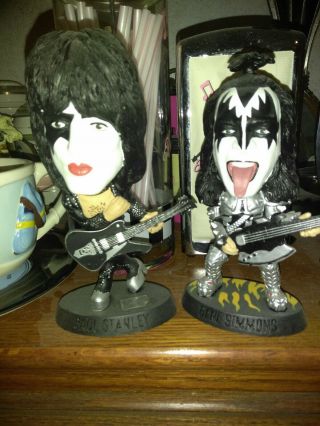 Kiss,  Gene Simmons And Paul Stanley 1999 Rock Headliners Xl Statues