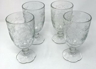 Set Of 4 Princess House Fantasia Iced Tea Glass Water Goblets
