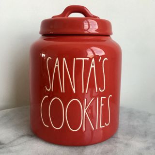 Rae Dunn Red Santa’s Cookies Christmas 2019 Ll Large Letter Canister