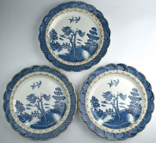 (3) Vintage Booths " Real Old Willow” Dinner Plates - Rb - 10