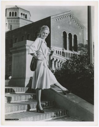 1940s Janis Carter Snappy Fashion Hollywood Photograph Vintage Early Career Fine