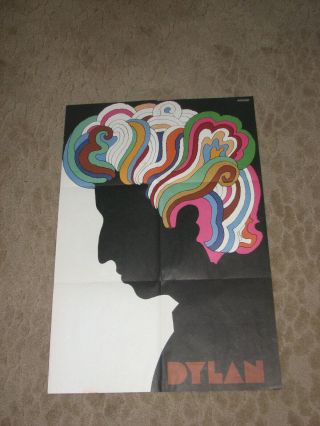 Bob Dylan Poster By Milton Glaser Vintage 1967 Lp Insert - 22x33 "
