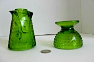 Vintage Viking Glass Green Owl Lamp 1969 Mid Century Candle Votive Estate 2