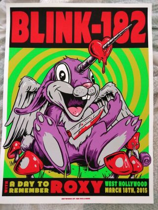 Blink 182 With A Day To Remember At The Roxy Poster Designed By Ian Williams