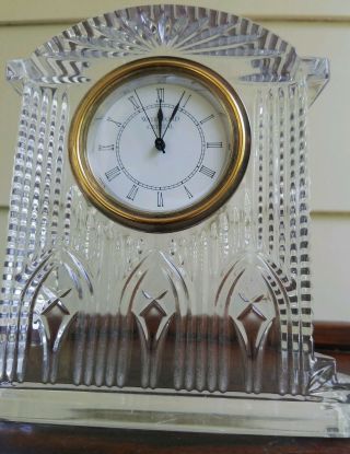 Waterford Ireland Crystal Westminster Mantle Desk Clock Vintage & Gorgeous