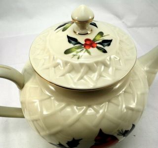 Lenox Winter Greetings Carved Teapot Cardinal 5