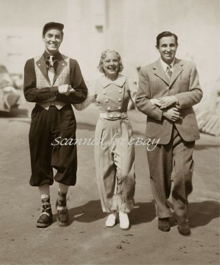 Sonja Henie&tyrone Power - Rare Photo At Fox Studios Filming " Thin Ice " 1937