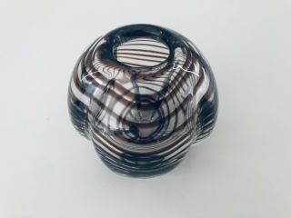 Mid - Century Modern Murano Brown ART GLASS SCULPTURE Base Vase Tabletop 2
