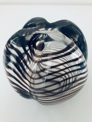 Mid - Century Modern Murano Brown ART GLASS SCULPTURE Base Vase Tabletop 5