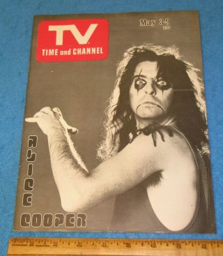Orig 1975 Alice Cooper Cover On Tv Time And Channel Television Guide