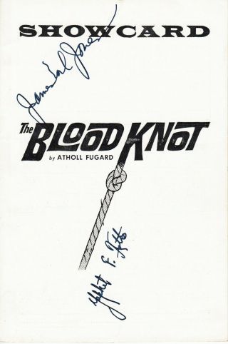 James Earl Jones & Yaphet Kotto.  Actors.  Signed " Blood Knot " Showcard Program
