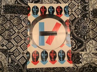 Twenty One Pilots Logo Poster W/ Red And Blue Skeleton Faces