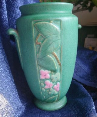 Weller Matte Green Pottery Vase,  Arts & Crafts Early 1900s Marked Signed