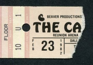 The Cars 1982 Concert Ticket Stub Dallas Tx Shake It Up